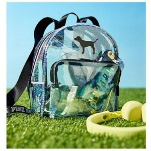  NWOT PINK clear backpack